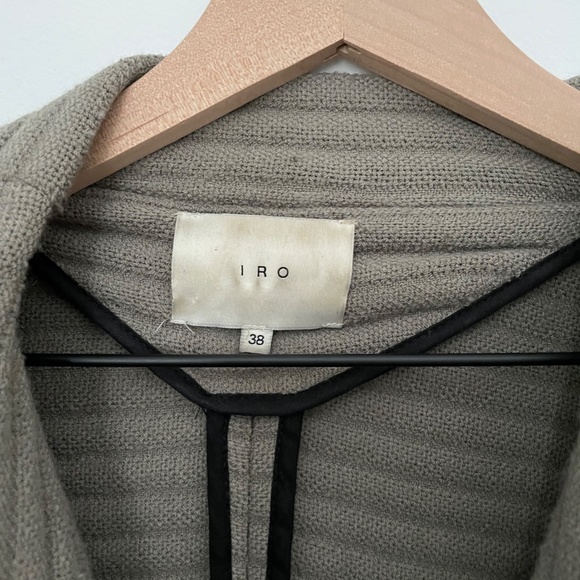 IRO PARIS MULLEN RIBBED LEATHER TRIM JACKET SIZE 38 US 4 SMALL - Picture 3 of 4